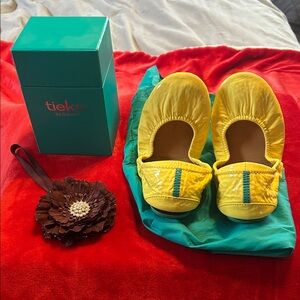 Tieks Lemon Yellow Patent Leather Flats